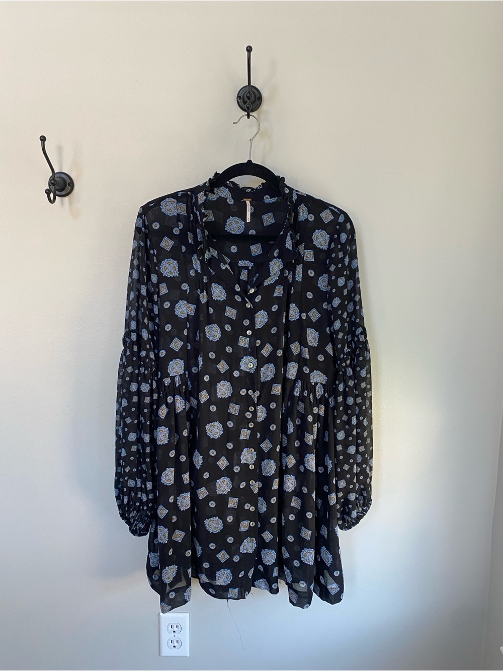 Free People Turn Turn Relaxed Button-Down Tunic Mini Dress SZ Medium